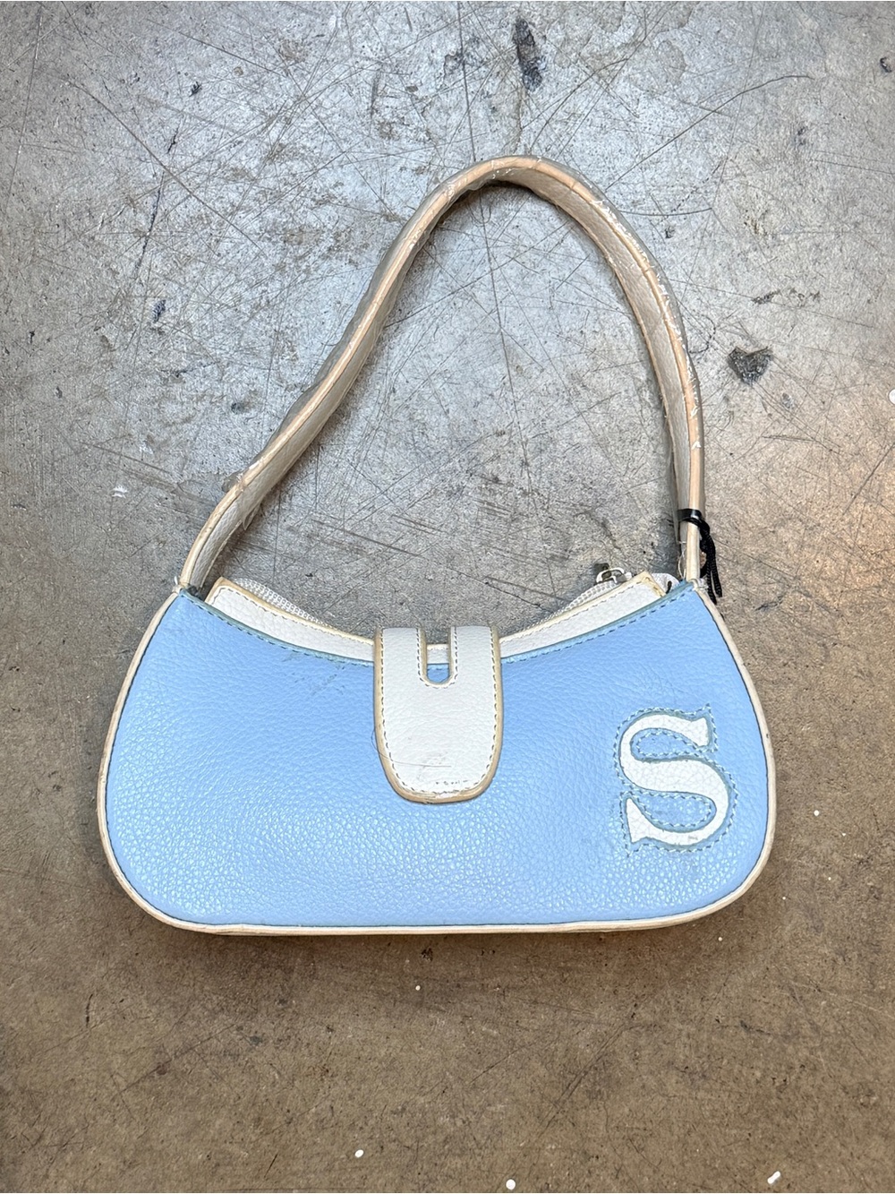 Baby blue S initial bag
